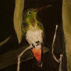 ORIGINAL Fine Art Painting - Humming Bird in Trees - Daily Painting Series